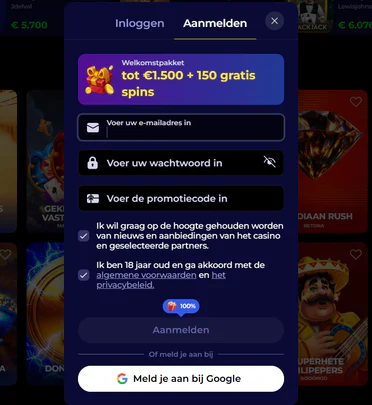Zo ontstaat een Nyxbets account